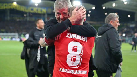 Abstiegsangst in der Liga, Finale im DFB Pokal: FCK Kapitän Jean Zimmer und Trainer Friedhelm Funkel