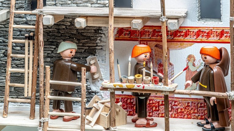 Playmobilfiguren zeigen Leben der Mönche am ALM Konstanz
