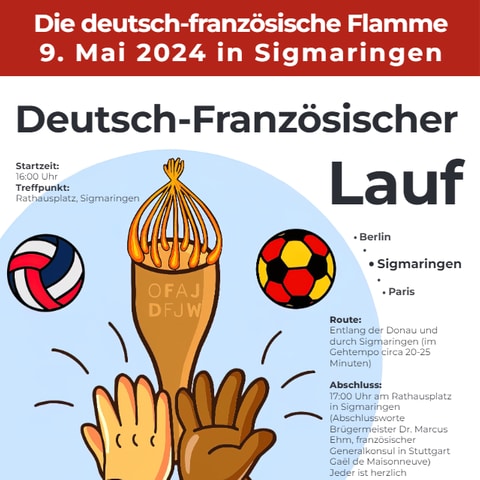 Die deutsch-französische Flamme der Freundschaft macht Halt in Sigmaringen.